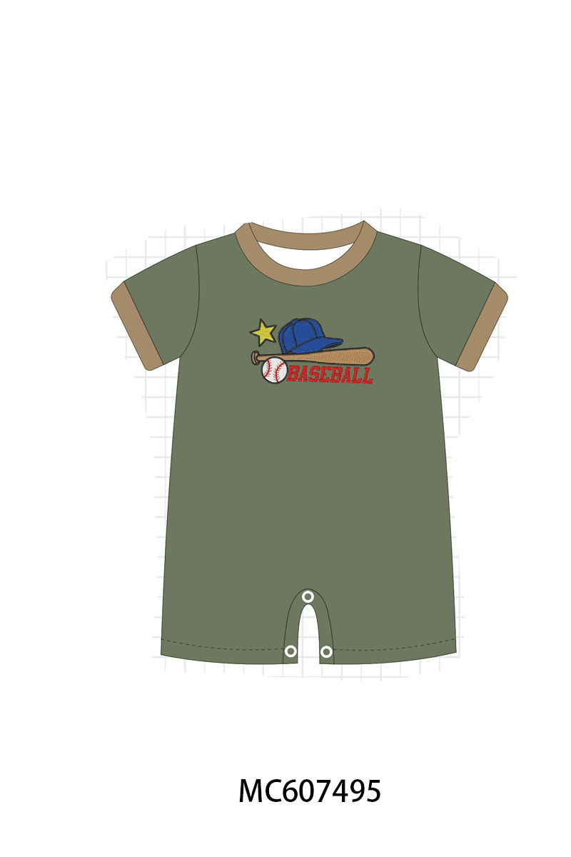 PO99 Brown baseball bow embroidery collection
