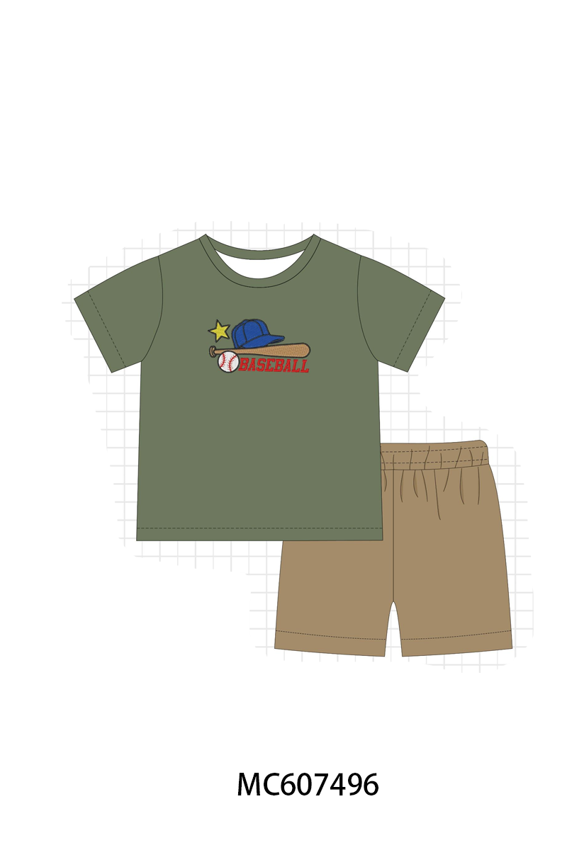 PO99 Brown baseball bow embroidery collection