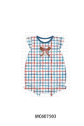 PO99 Blue baseball embroidery gingham collection