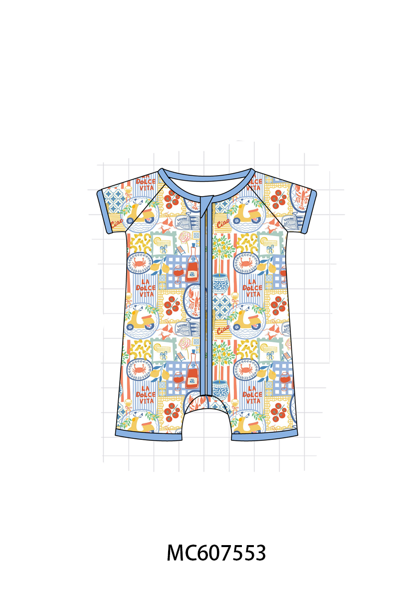 PO99 Blue crab lobster floral bamboo collection