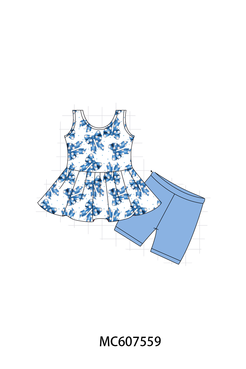 PO99 Blue bow baseball bamboo collection
