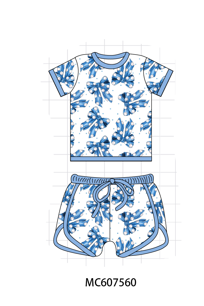 PO99 Blue bow baseball bamboo collection