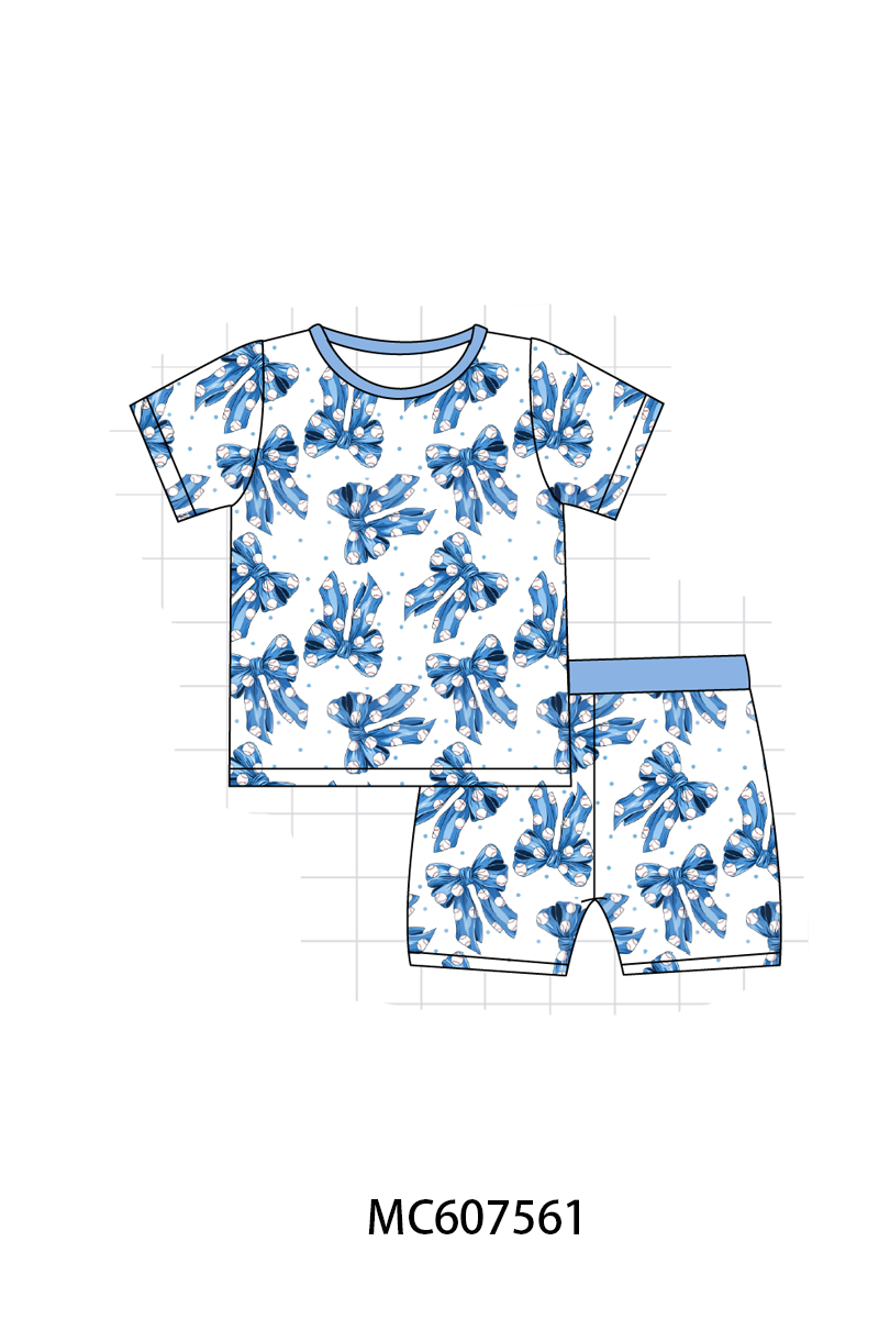 PO99 Blue bow baseball bamboo collection
