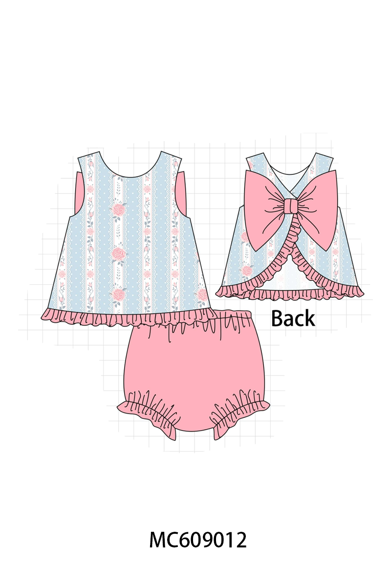 ETA MARCH 2026-po104 Blue floral print ruffle collection