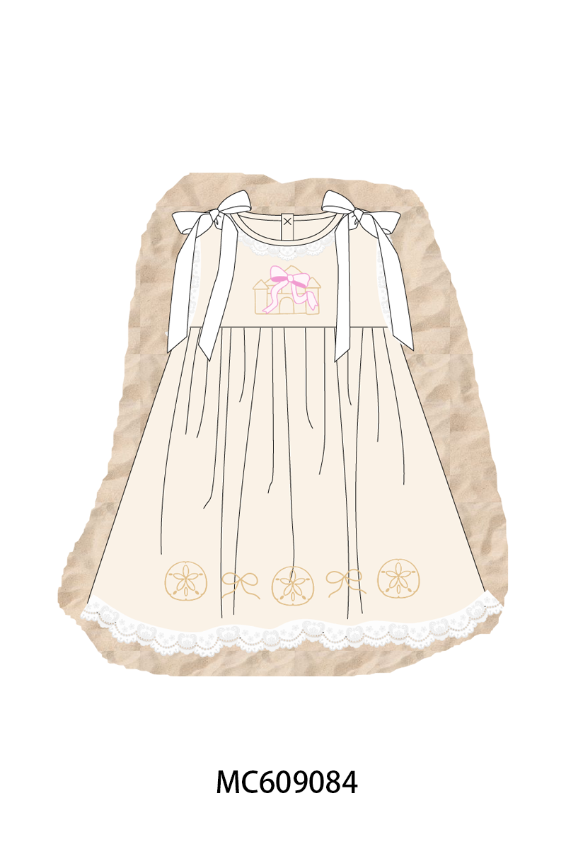 ETA MARCH 2026-po104 Beige sand castle embroidery collection