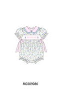 ETA MARCH 2026-po104 Pink&blue birthday girl smocked floral collection