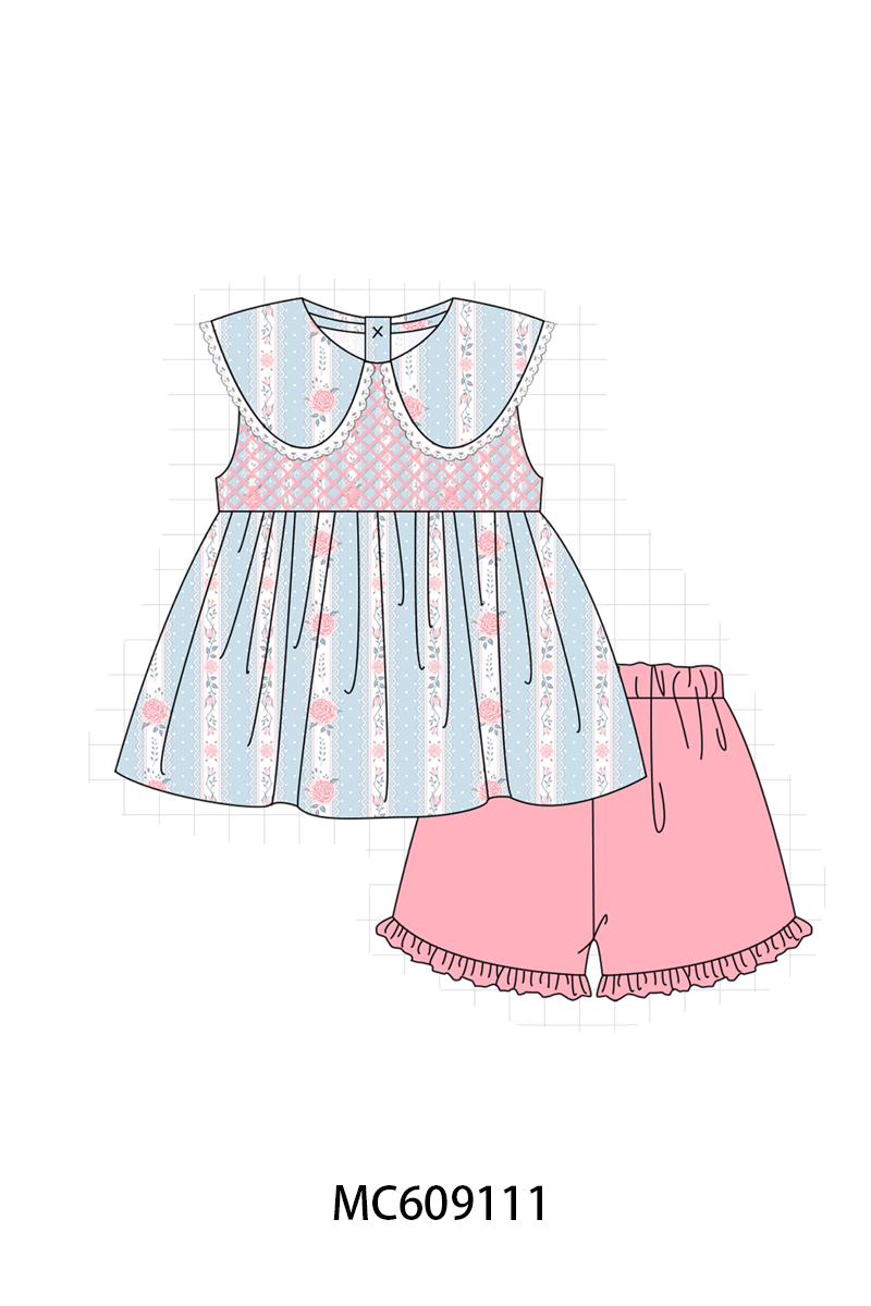 ETA MARCH 2026-po104 Pink floral smocked girl collection