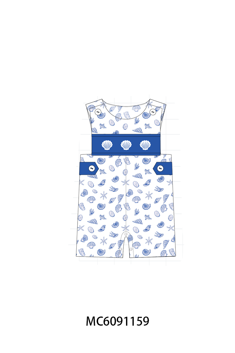 PO107 Blue shelly embroidery collection  ETA MARCH