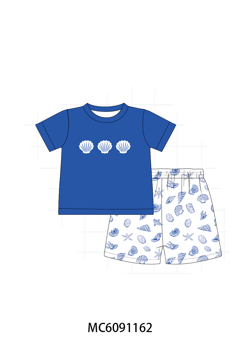 PO107 Blue shelly embroidery collection  ETA MARCH