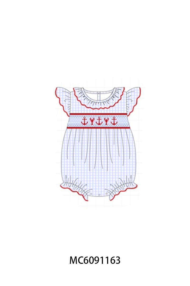 PO107 Lobster anchor smocked gingham collection  ETA MARCH