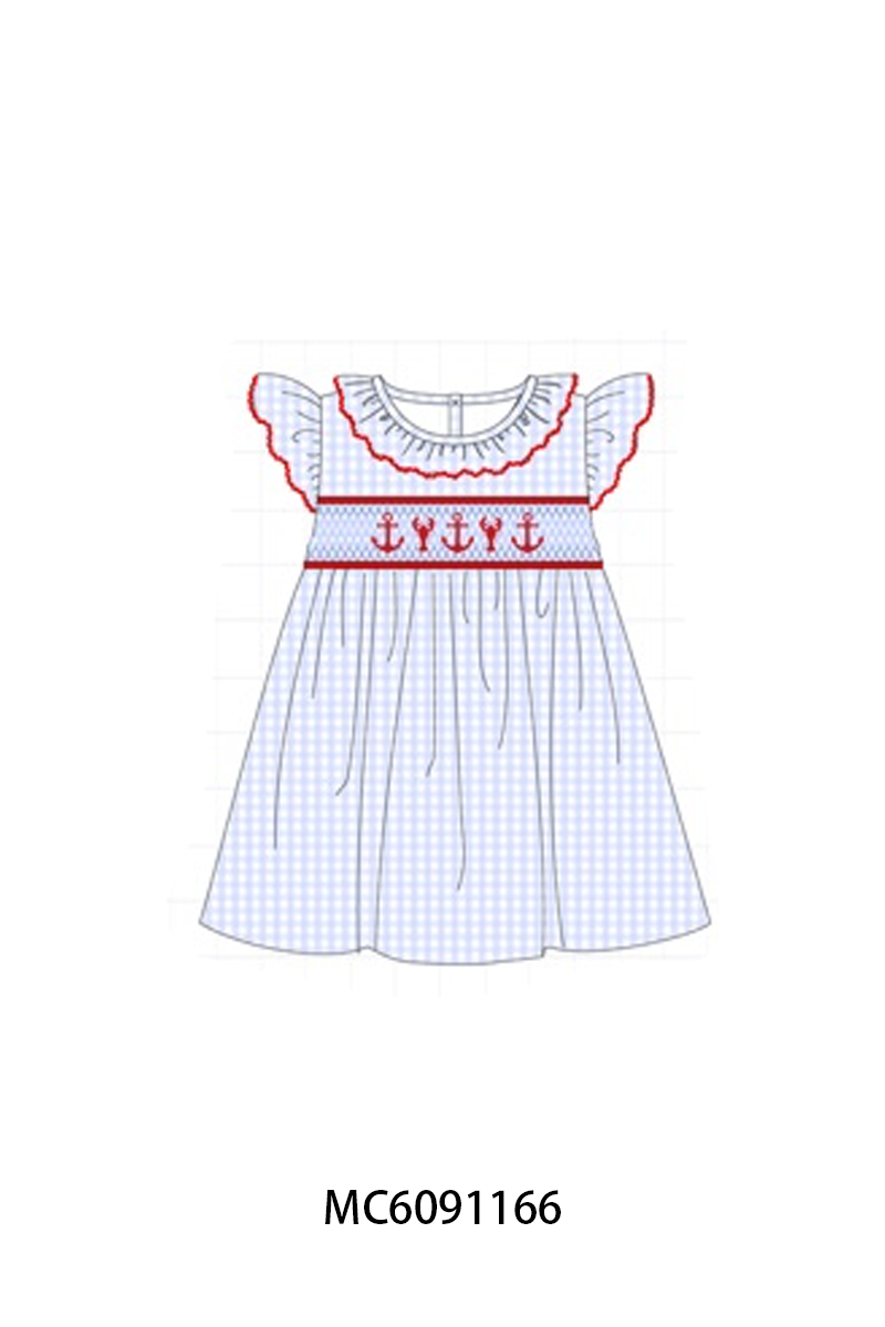 PO107 Lobster anchor smocked gingham collection  ETA MARCH