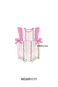 PO107 Pink MAMA'Girl embroidery floral ruffle collection  ETA MARCH