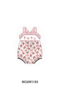 PO107 Pink floral bow teapot embroidery ruffle collection  ETA MARCH