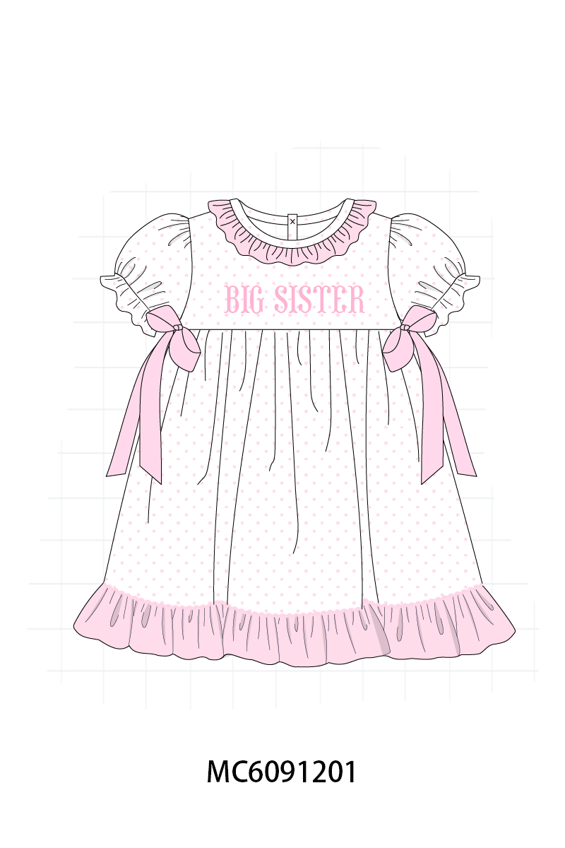 PO107 Pink&blue LIL SISTER embroidery collection  ETA MARCH