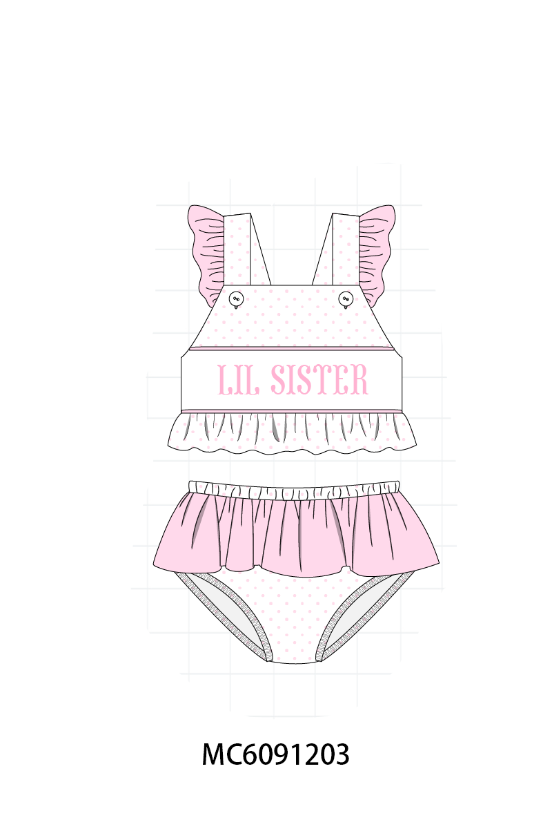 PO107 Pink&blue LIL SISTER embroidery collection  ETA MARCH