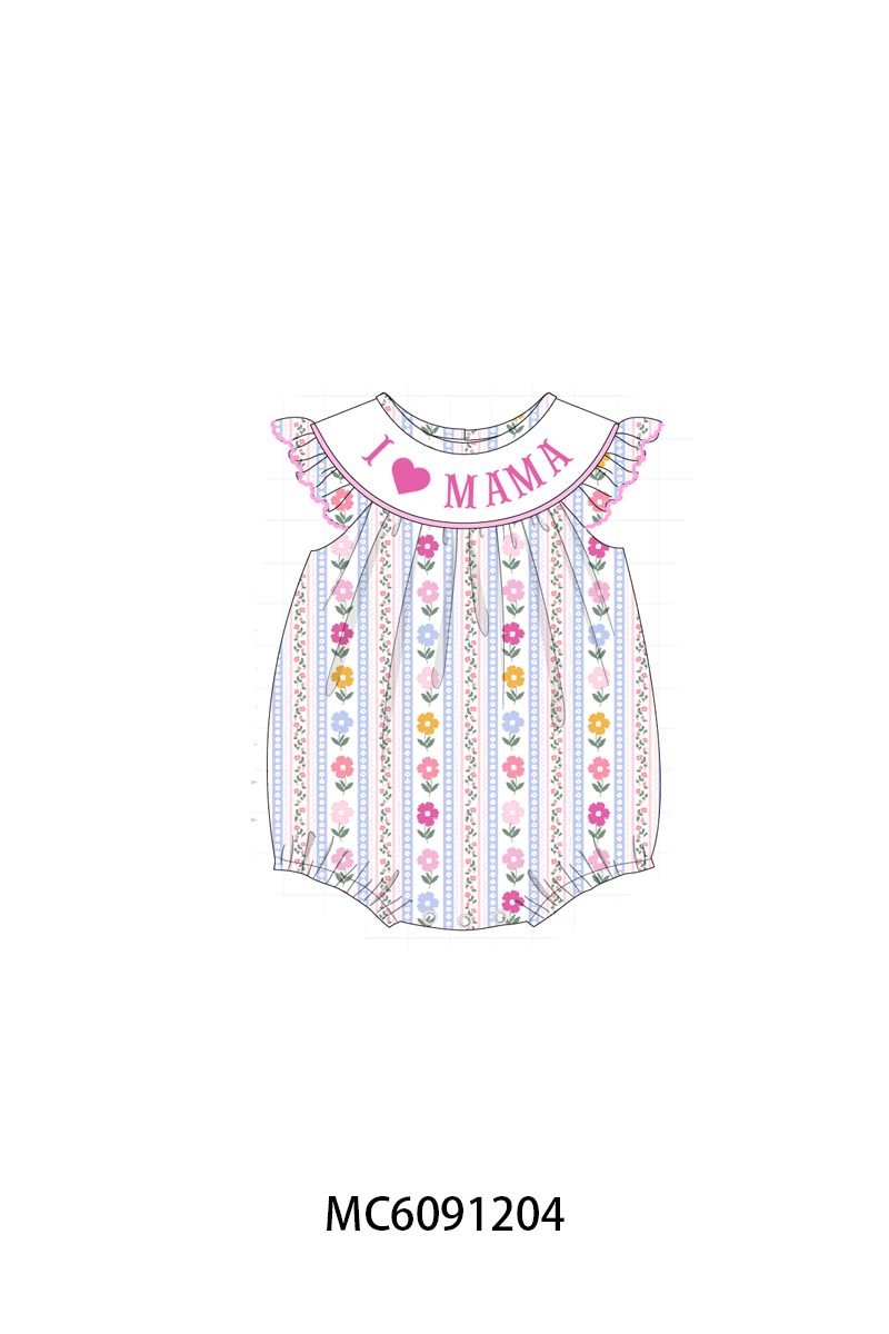 PO107 Pink&sage I love MAMA embroidery floral collection  ETA MARCH