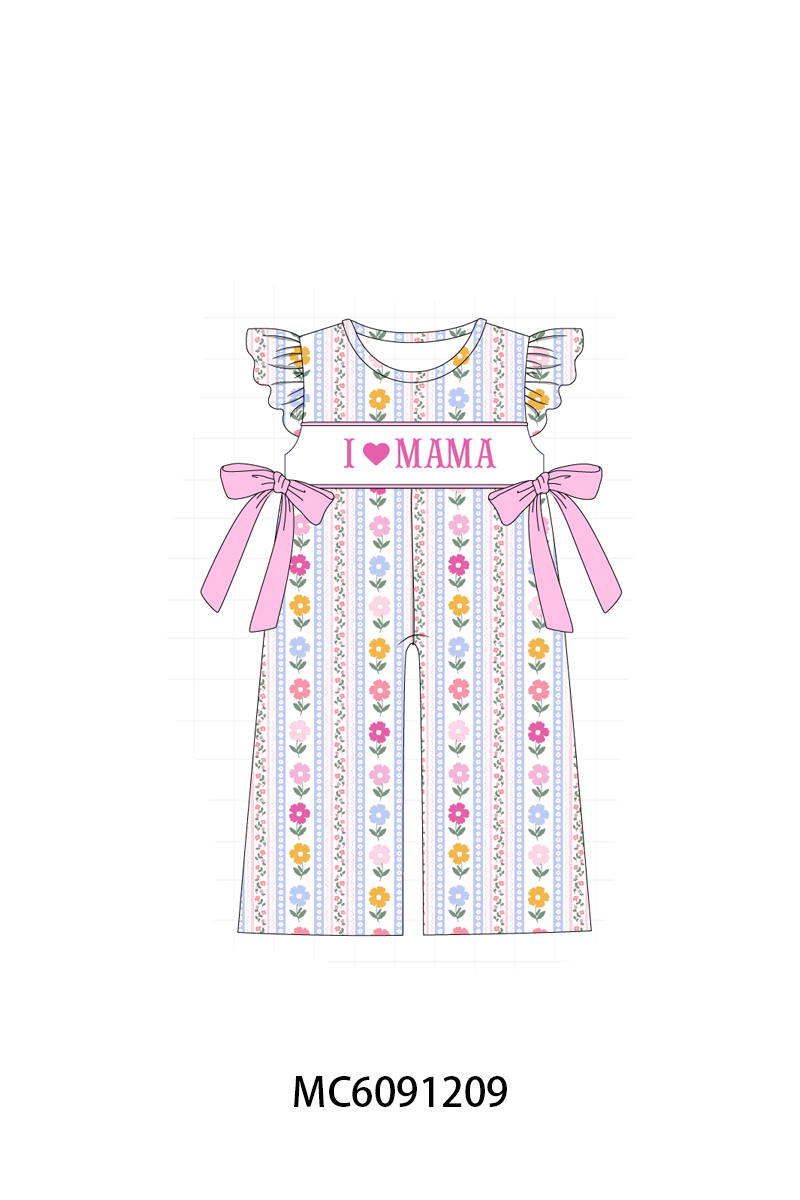 PO107 Pink&sage I love MAMA embroidery floral collection  ETA MARCH