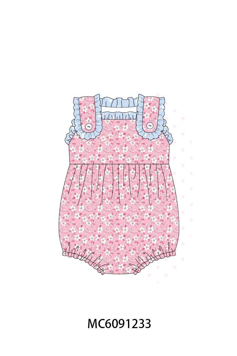 PO107 Pink flroal print ruffle collection  ETA MARCH