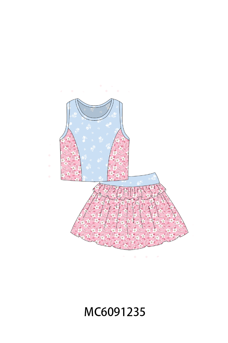 PO107 Pink flroal print ruffle collection  ETA MARCH