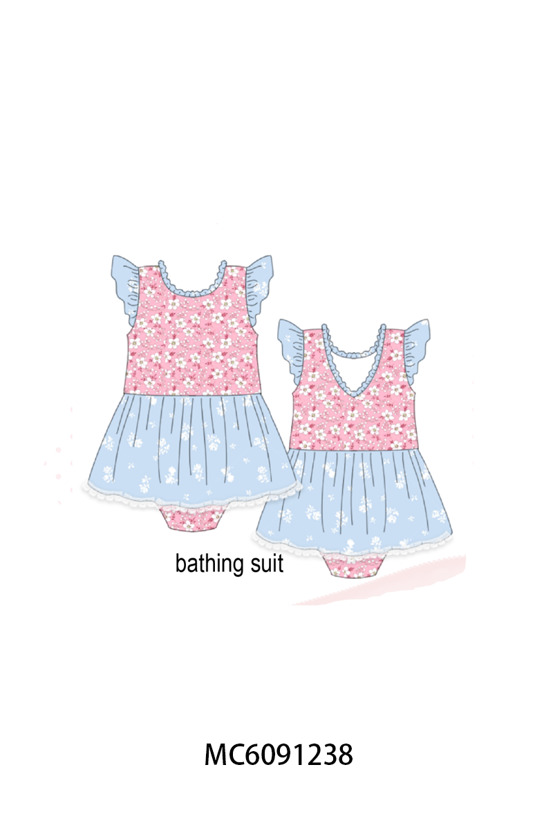 PO107 Pink flroal print ruffle collection  ETA MARCH