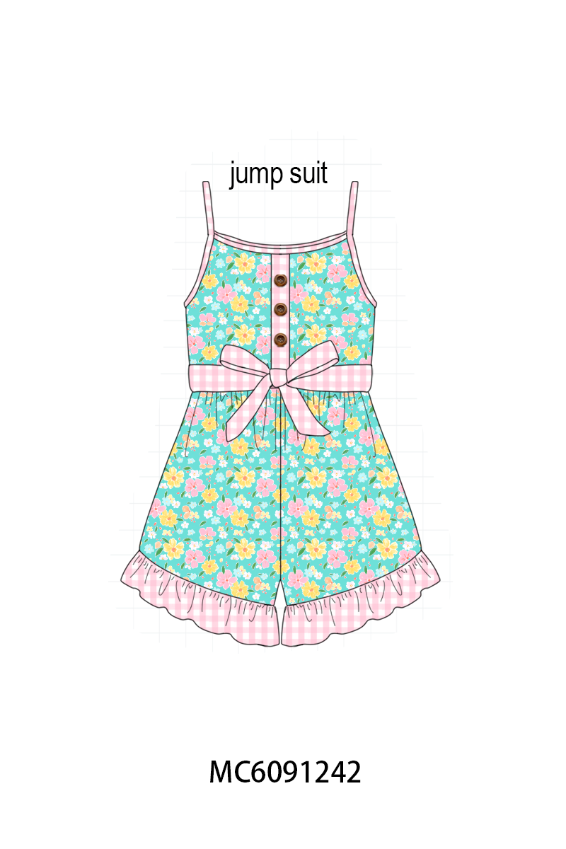 PO107 Green floral ruffle gingham collection  ETA MARCH