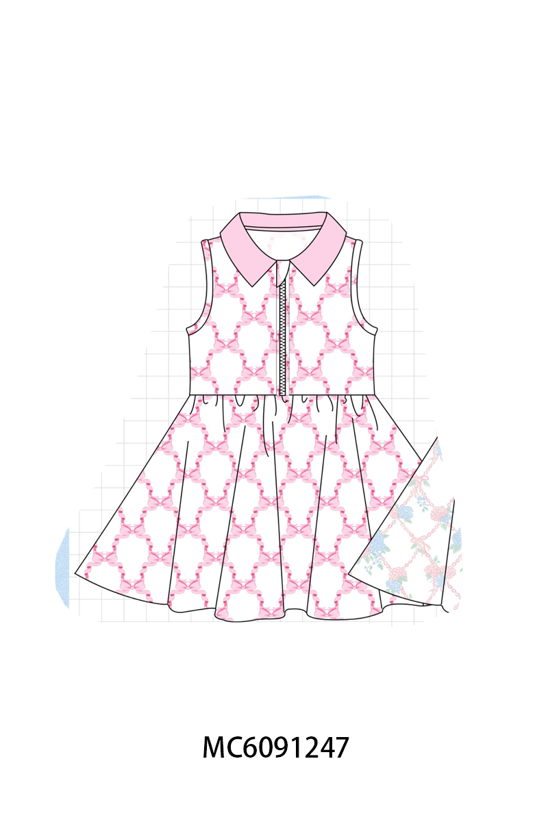 PO107 Multicolored bow floral camo zipper dress collection  ETA MARCH