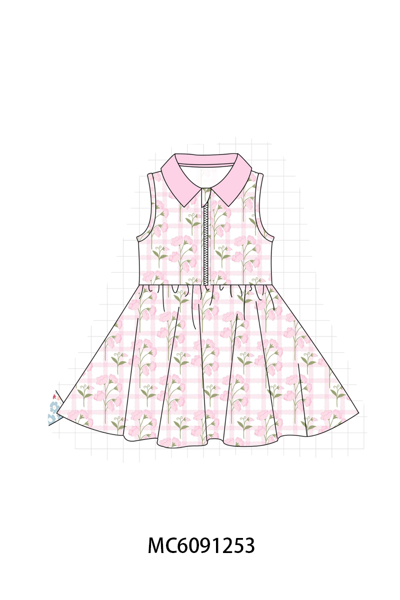 PO107 Multicolored bow floral camo zipper dress collection  ETA MARCH