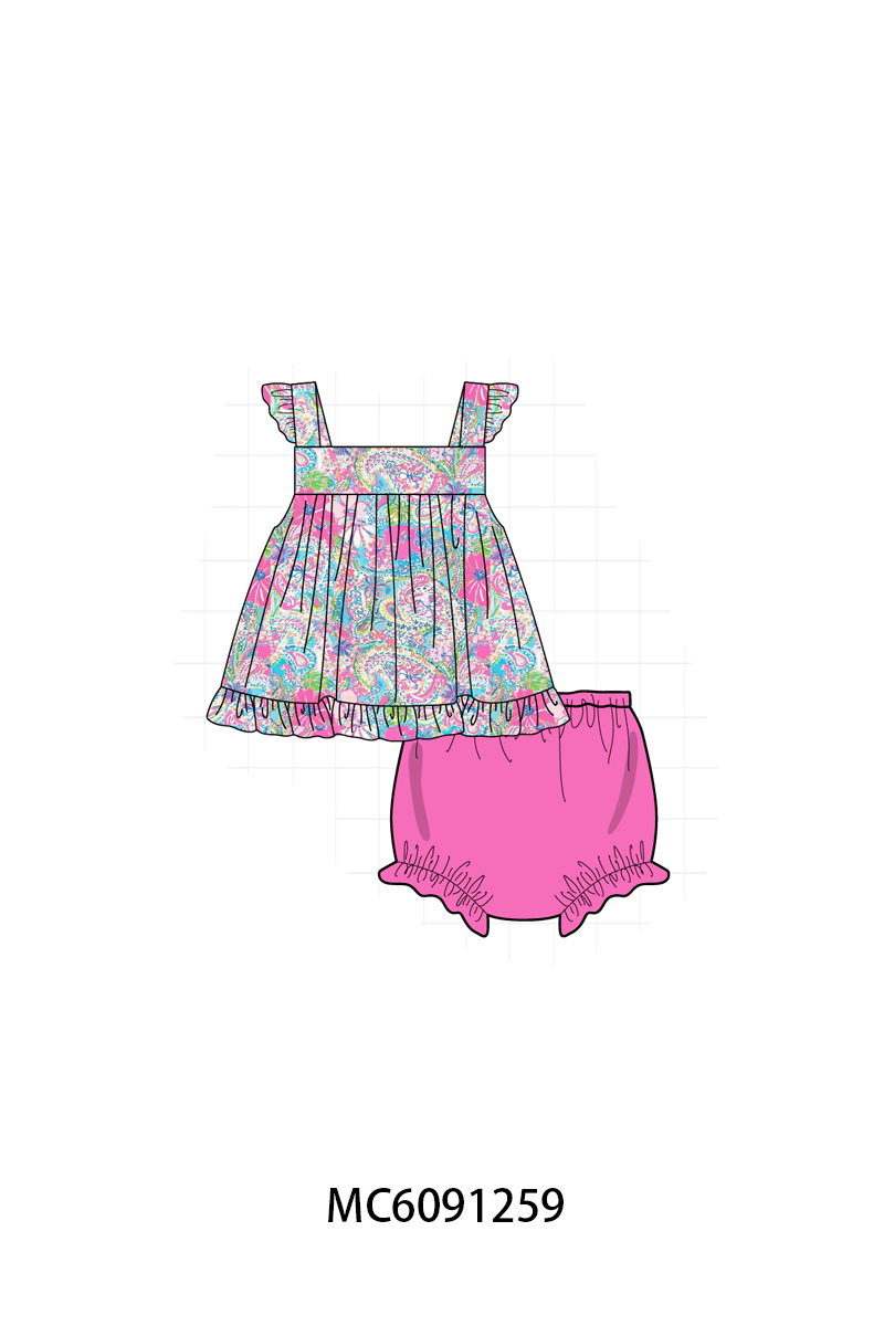 PO107 Magenta lilly floral ruffle collection  ETA MARCH