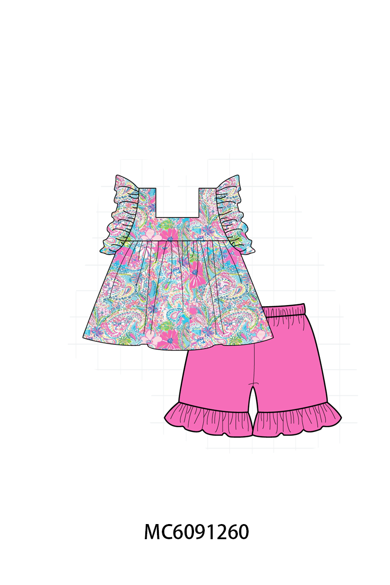 PO107 Magenta lilly floral ruffle collection  ETA MARCH