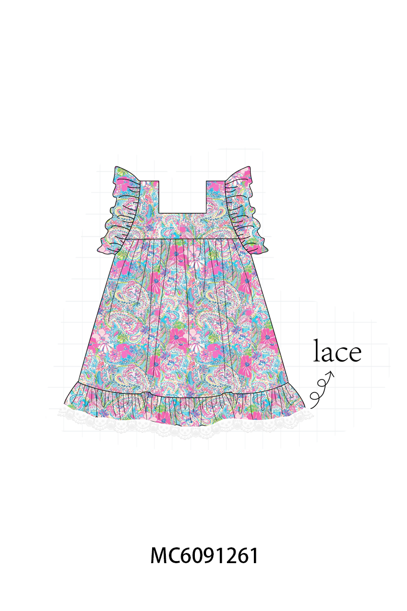 PO107 Magenta lilly floral ruffle collection  ETA MARCH