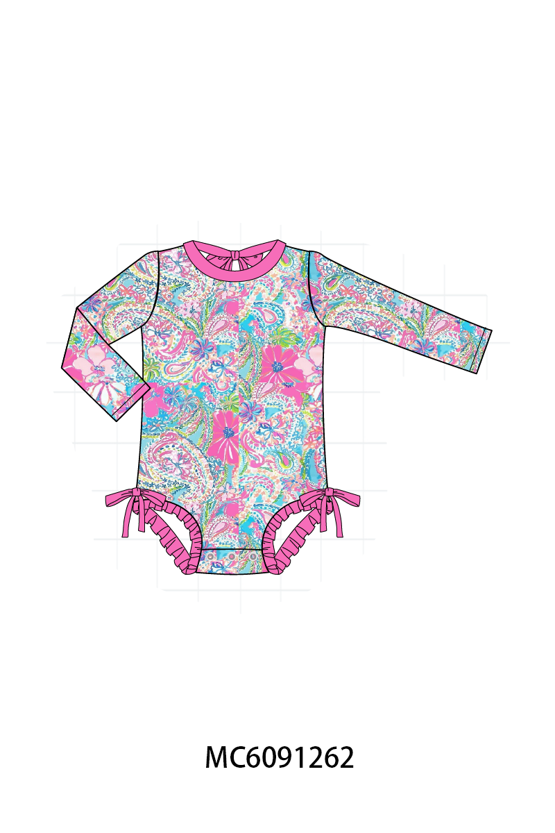 PO107 Magenta lilly floral ruffle collection  ETA MARCH