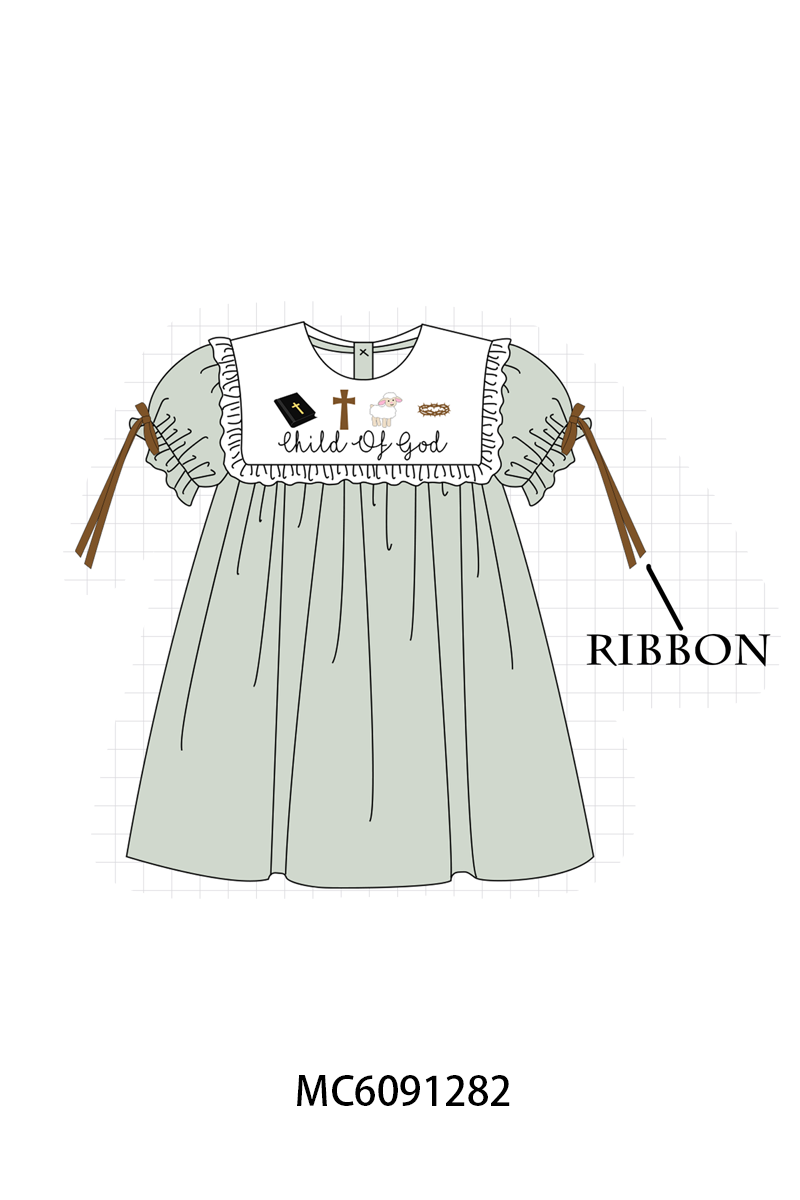 PO107 Sage child of god embroidery ruffle collection  ETA MARCH
