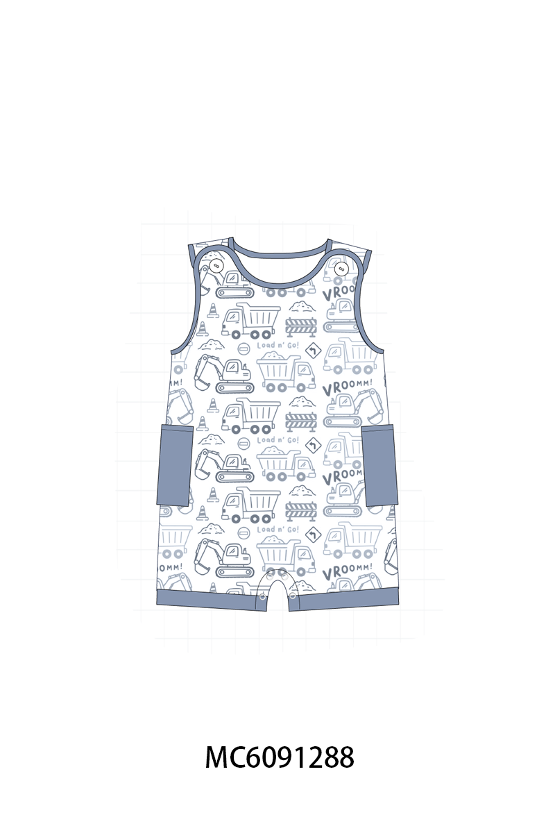 PO107 Blue construction vehicle print boy collection  ETA MARCH