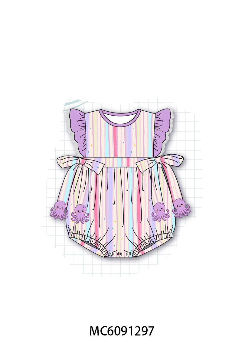 PO107 Purple green marine creatrue embroidery collection  ETA MARCH