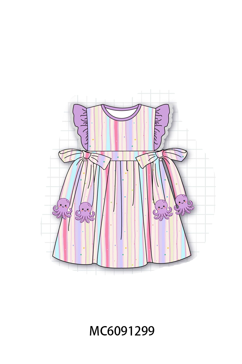 PO107 Purple green marine creatrue embroidery collection  ETA MARCH