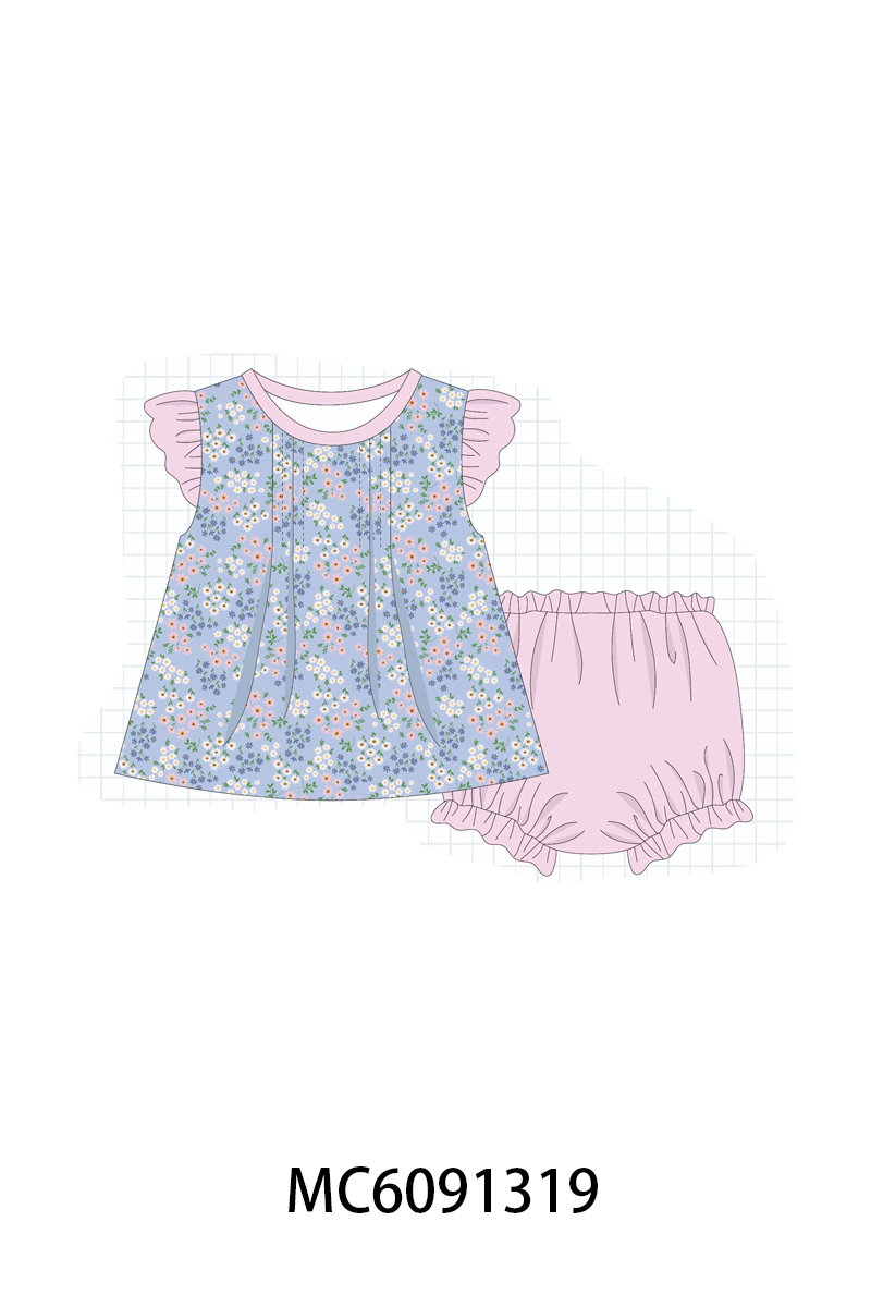 PO107 Pink floral print ruffle collection  ETA MARCH