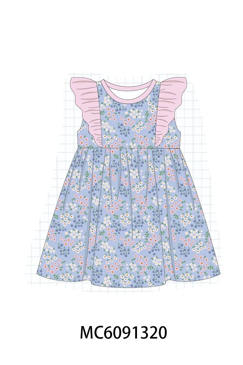PO107 Pink floral print ruffle collection  ETA MARCH