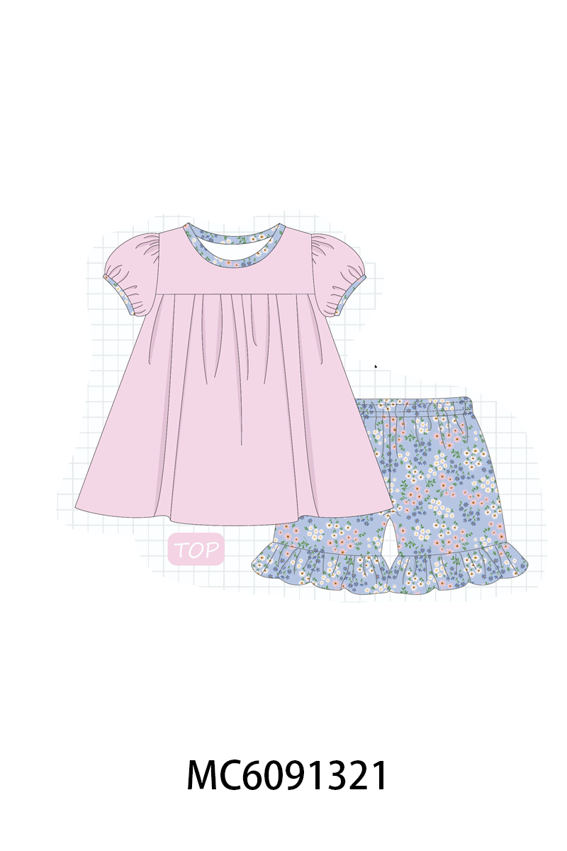 PO107 Pink floral print ruffle collection  ETA MARCH