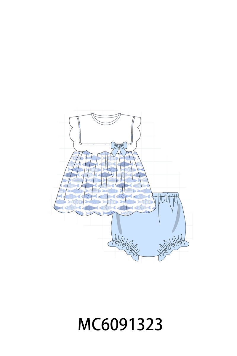 PO107 Blue fish print collection  ETA MARCH