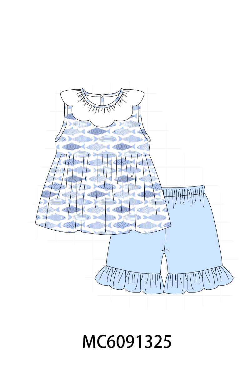PO107 Blue fish print collection  ETA MARCH