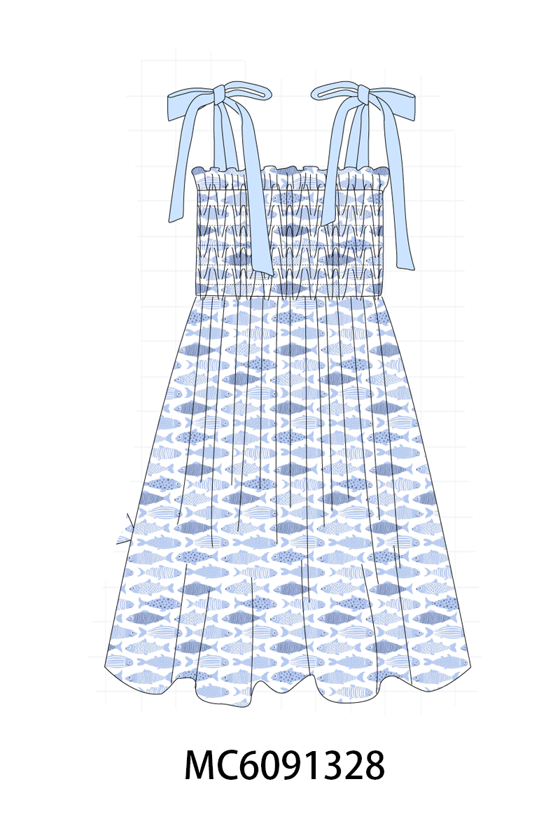PO107 Blue fish print collection  ETA MARCH