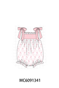 PO107 Pink bow embroidery ruffle collection  ETA MARCH