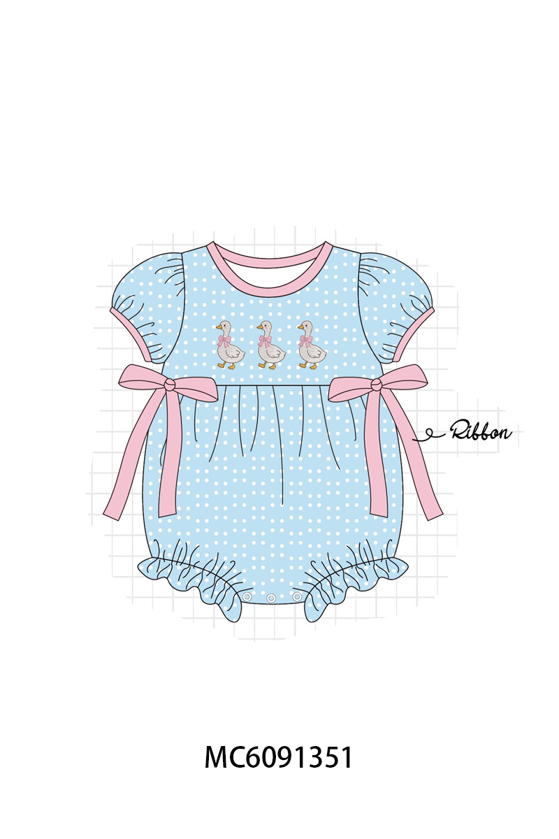 PO107 Blue farm embroidery dot collection  ETA MARCH