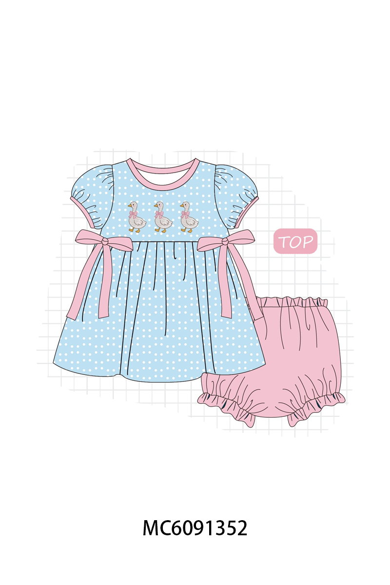 PO107 Blue farm embroidery dot collection  ETA MARCH