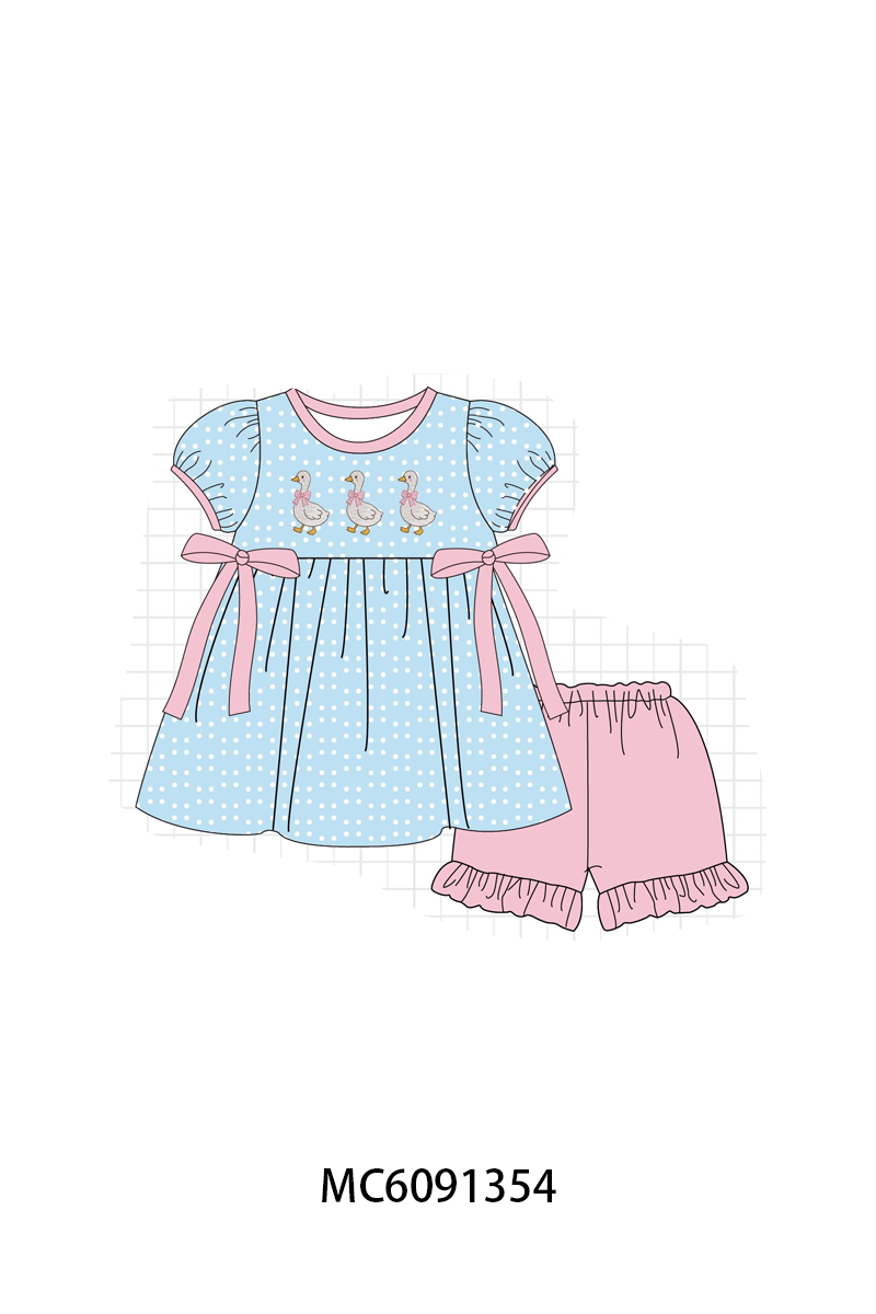 PO107 Blue farm embroidery dot collection  ETA MARCH