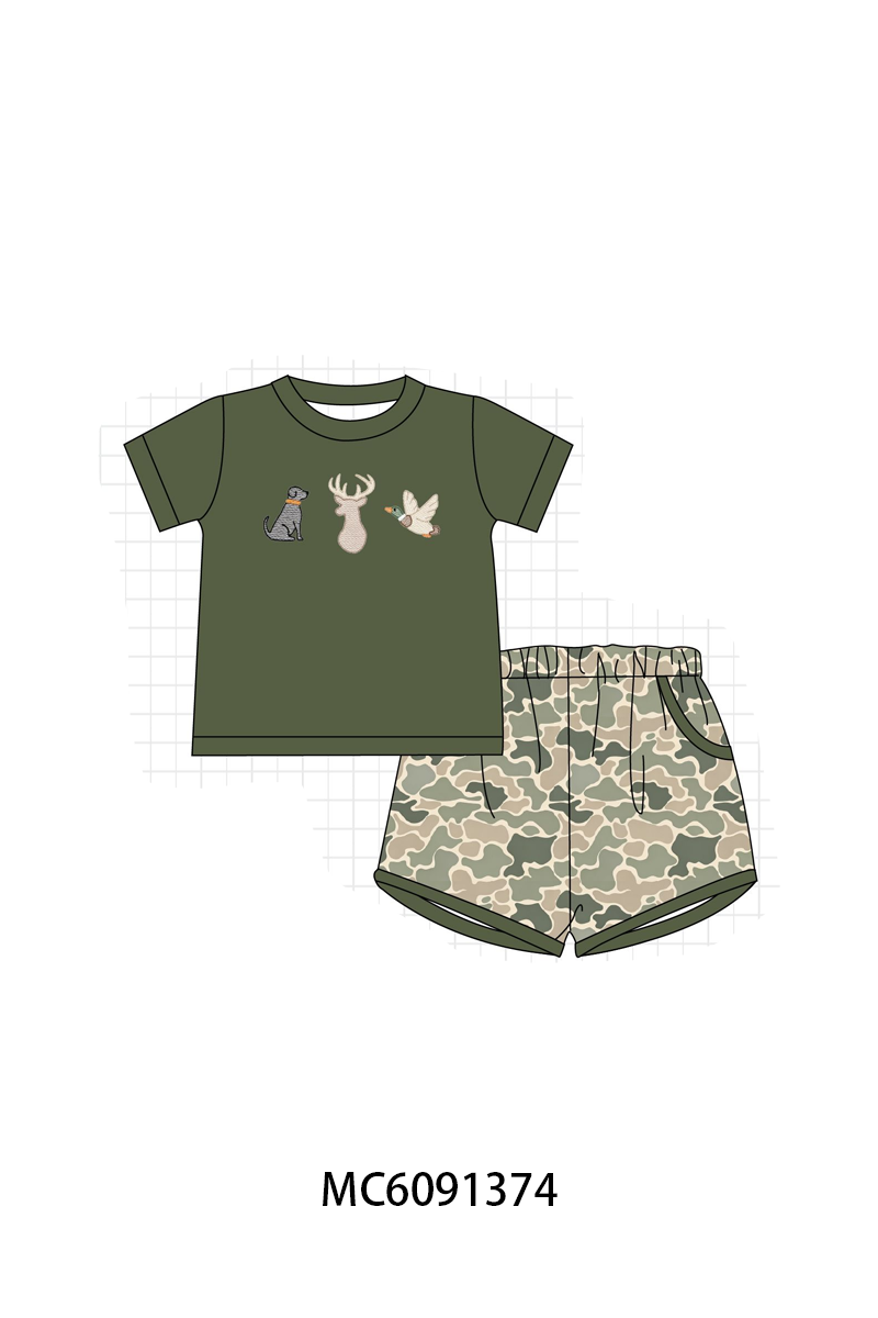 PO107 Olive camo hunting embroidery collection  ETA MARCH
