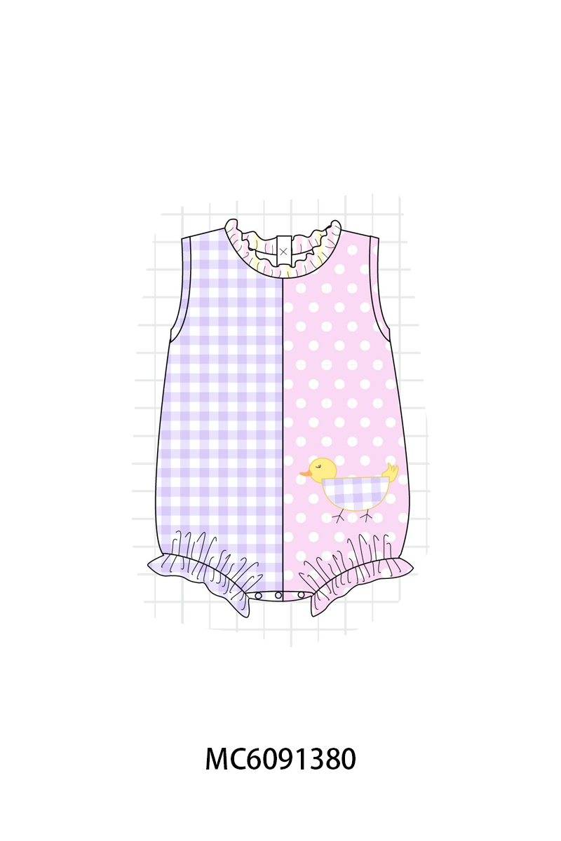 PO107 Purple&pink chick pocket applique collection  ETA MARCH