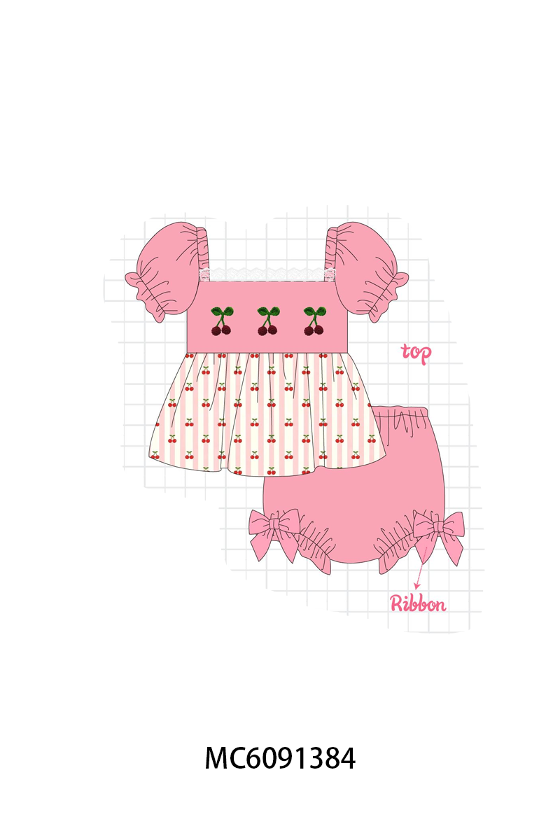 PO107 Pink cherry crochet applique collection  ETA MARCH
