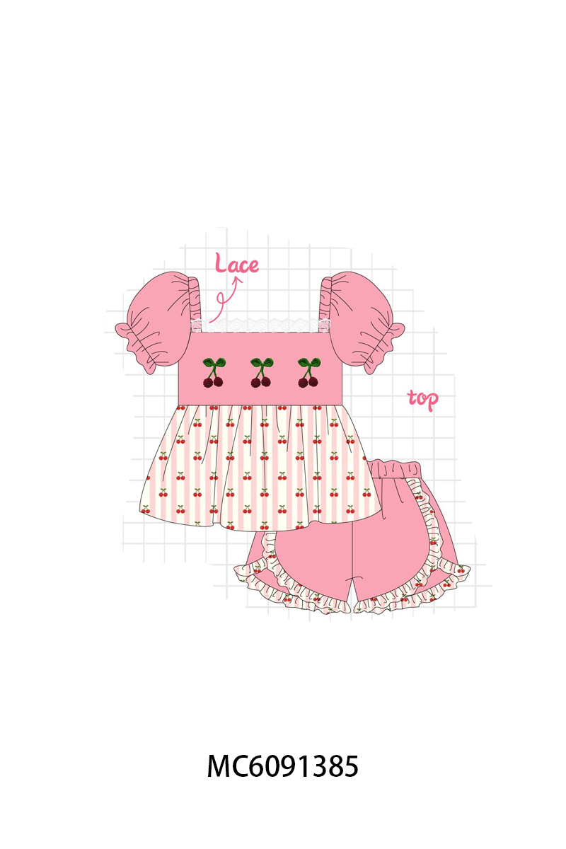 PO107 Pink cherry crochet applique collection  ETA MARCH