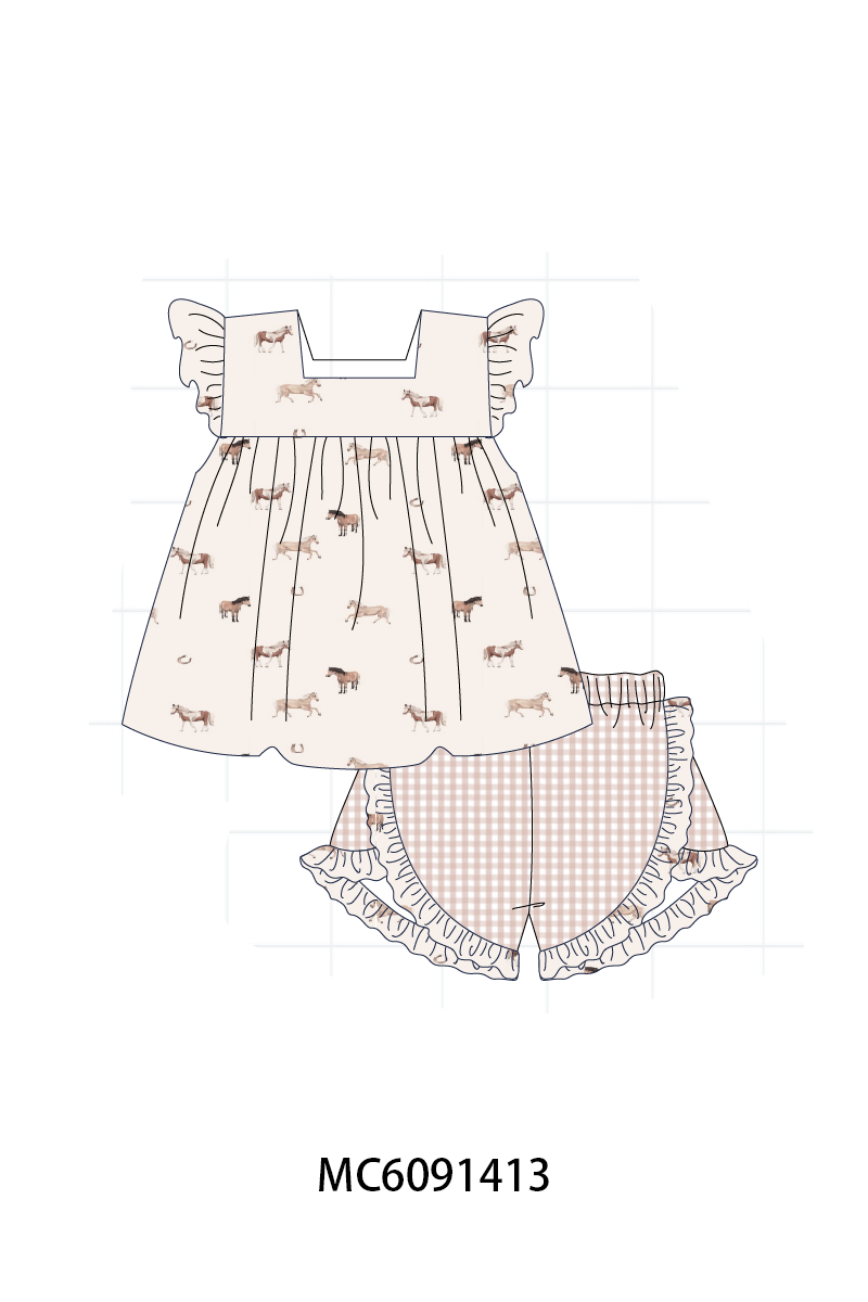PO107 Horse print ruffle collection  ETA MARCH
